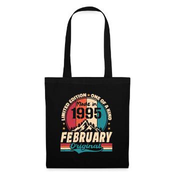 Cadeau 29e Anniversaire Vintage Né En Février 1995 - Sac en tissu - noir - Devant
