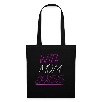 Wife Mom Boss Wife Mama Mother Gift - Tote Bag - black - Front