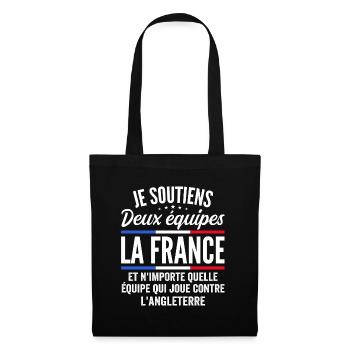Je Soutiens Deux équipes la France - Sac en tissu - noir - Devant