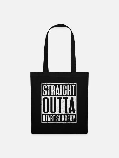 Cardiac Surgery Recovery - Straight Out Of Heart - Stoffbeutel - Schwarz