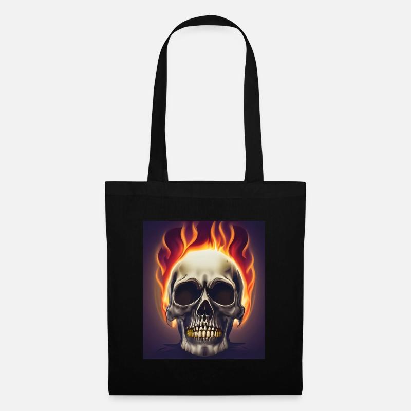 Skull fire - Tote Bag - black