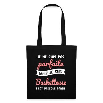 Je ne suis pas parfaite mais je suis basketteuse - Sac en tissu - noir - Devant