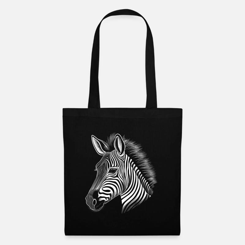 Zebra - Stoffbeutel - Schwarz