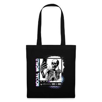 Social Media Skull // Totenkopf Protest FS0223 - Tote Bag - black - Front