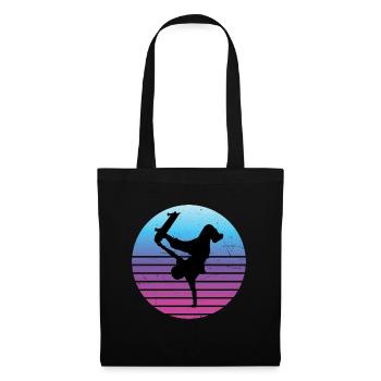 Patinage Skater Skateboarder Femmes Skateboard - Sac en tissu - noir - Devant