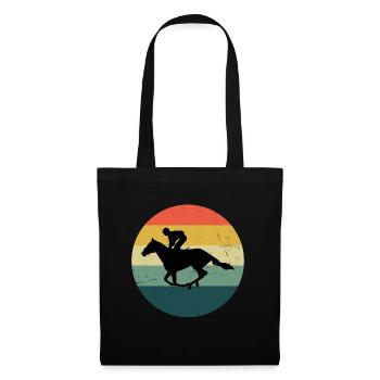 Jagdreiten Reiten Dressour Equestrian - Stoffbeutel - Schwarz - Vorne