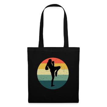 Thaiboxen Damen Thaibox Herren Thaiboxer Muay Thai - Stoffbeutel - Schwarz - Vorne