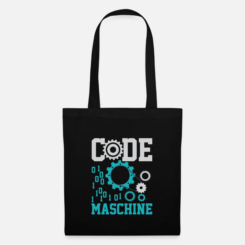 Code Maschine Computer Nerd Informatiker Shirt - Stoffbeutel - Schwarz
