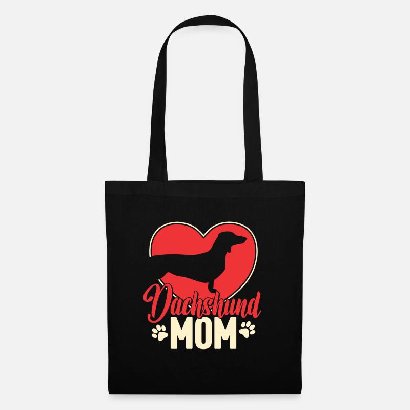 Dackel Mama Geschenk - Stoffbeutel - Schwarz