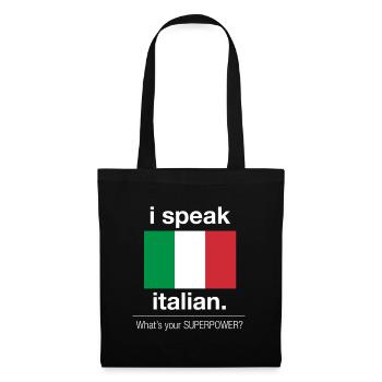 Je parle italien - Sac en tissu - noir - Devant