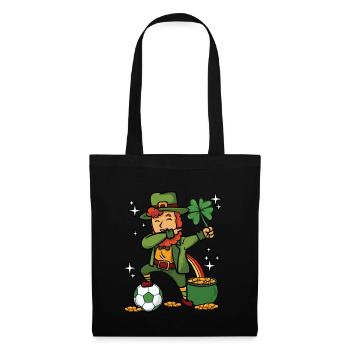 Dabbing Fußball Leprechaun - Stoffbeutel - Schwarz - Vorne