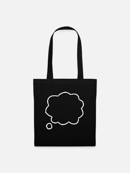 Emoji Thought Bubble Sketch White - Tote Bag - black