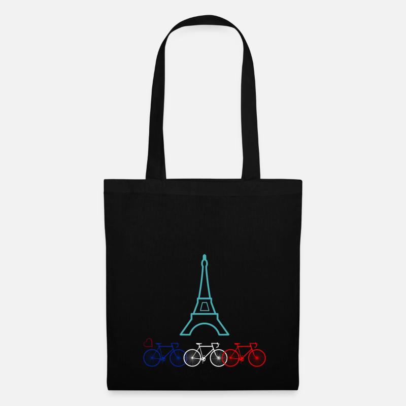 Fahrradfahren in Paris - Stoffbeutel - Schwarz