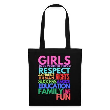 Women's Day - GIRLS Respect Human Rights - Tote Bag - black - Front