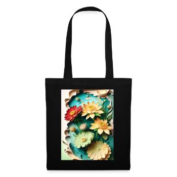 Floral 5 - Sac en tissu - noir - Devant