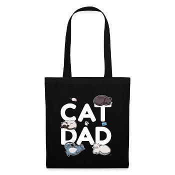 Cat Dad - Katze Katzenmann Papa Miezekatze Miau - Stoffbeutel - Schwarz - Vorne
