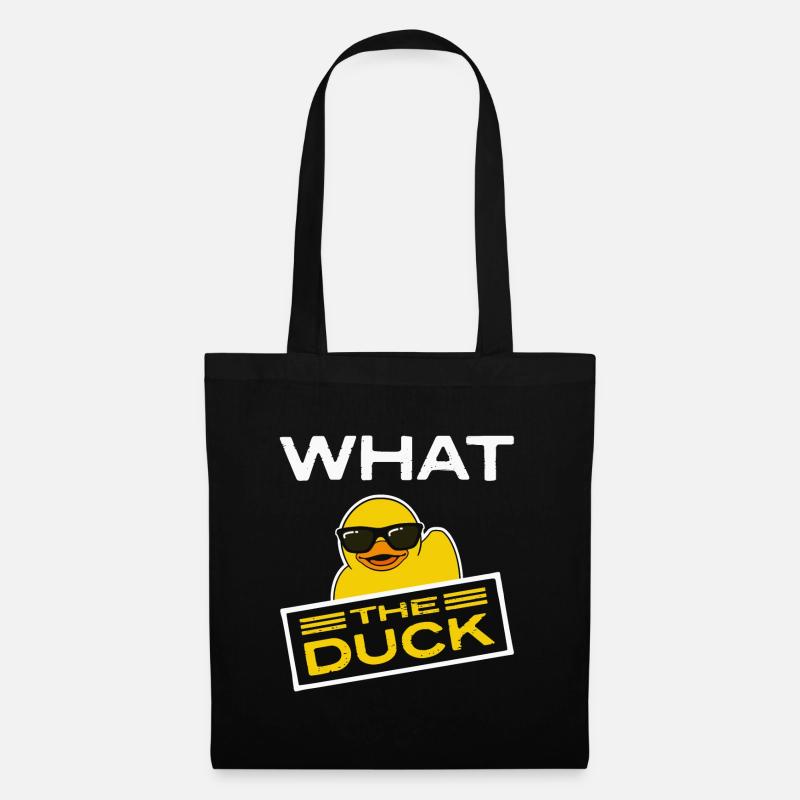 Quietscheente, Rubber Ducky, What the Duck, Enten - Stoffbeutel - Schwarz