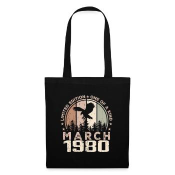Unvergleichlich seit März 1980, 44. Jahrestag - Stoffbeutel - Schwarz - Vorne
