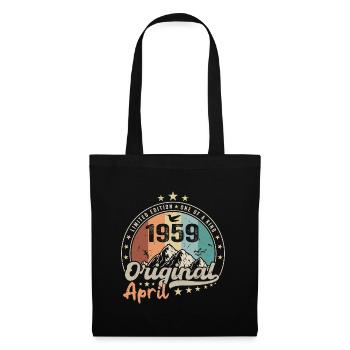 1959 Avril 1959 Anniversaire Avril 1959 Avril - Sac en tissu - noir - Devant