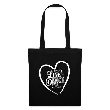 Line Dance Design für Tänzer und Tanzgruppe - Stoffbeutel - Schwarz - Vorne