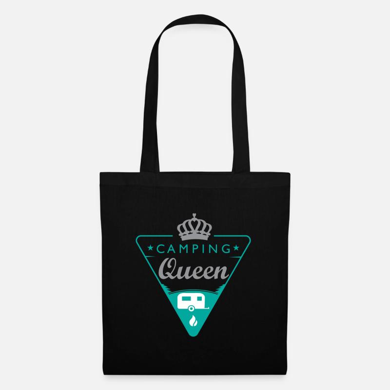 Camping-Shirt Queen - Stoffbeutel - Schwarz