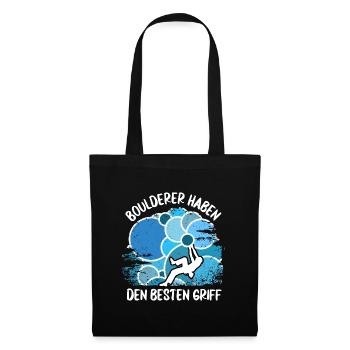 Vintage Bouldern Boulderer Klettern Kletterer - Stoffbeutel - Schwarz - Vorne