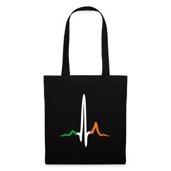 Battement de cœur irlandais Saint Patrick’s Day drapeau couleurs - Sac en tissu - noir - Devant