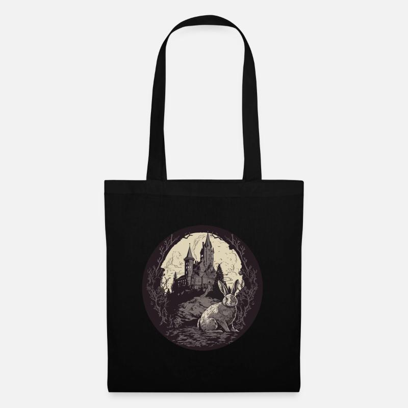 Rabbit Bunny Gothic-Kunst - Stoffbeutel - Schwarz