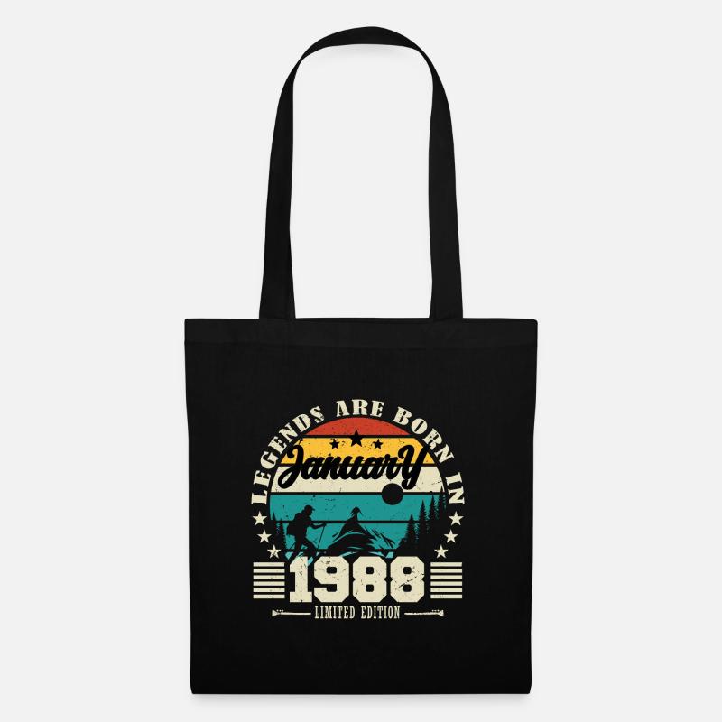 Januar 1988. Geburtstagsgeschenk Januar 1988. - Stoffbeutel - Schwarz