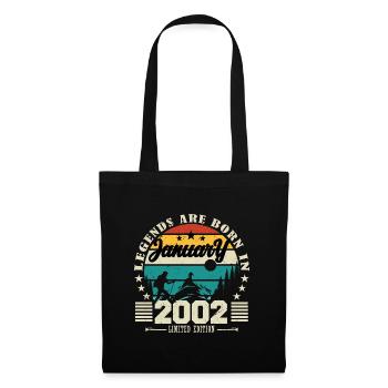 Janvier 2002. Cadeau d'anniversaire janvier 2002. - Sac en tissu - noir - Devant