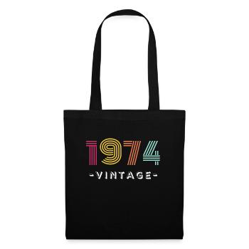 1974 Vintage - Anniversary, 50th Birthday - Tote Bag - black - Front