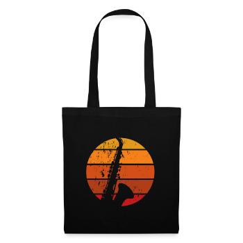 Saxophone Vintage in Retro Colors Gift - Tote Bag - black - Front