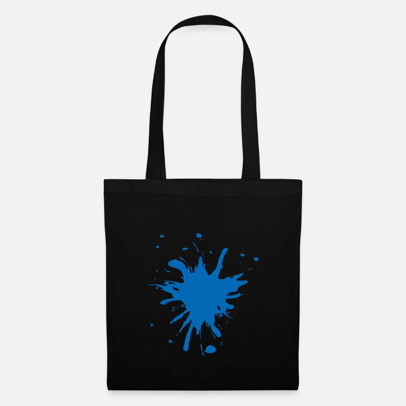 Farbspritzer blau - Stoffbeutel - Schwarz