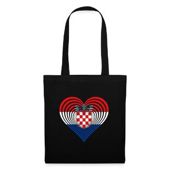 Kroatien, Croatia, Hrvatska - Stoffbeutel - Schwarz - Vorne