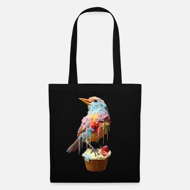 Ice Cream Bird on Cupcake - Stoffbeutel - Schwarz