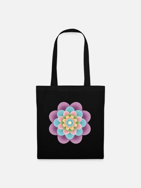 Flower Mandala - Stoffbeutel - Schwarz