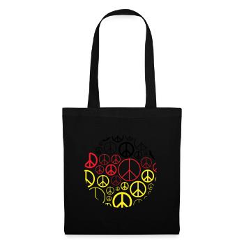Deutschland + Frieden Shirts, Hoodies, Tassen - Stoffbeutel - Schwarz - Vorne