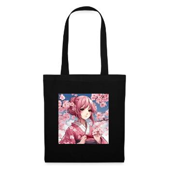 Female Character Universe Manga Kawaii Flowers - Tote Bag - black - Front
