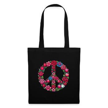 Valentine's Day Peace Sign Logo - Tote Bag - black - Front