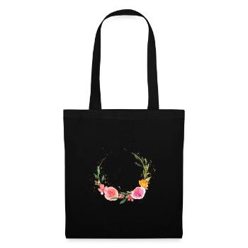 Customizable Floral Wreath Romantic - Tote Bag - black - Front