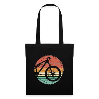 Mountainbike Mountainbiker Fahrrad Retro Geschenk - Stoffbeutel - Schwarz - Vorne