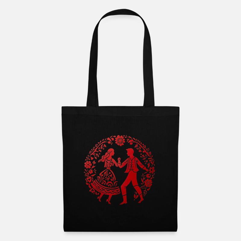 Slavic Folk Dancing Cutouts - Tote Bag - black