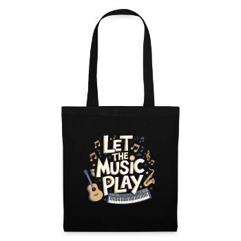 Let the Music Play Retro Design - Sac en tissu - noir - Devant