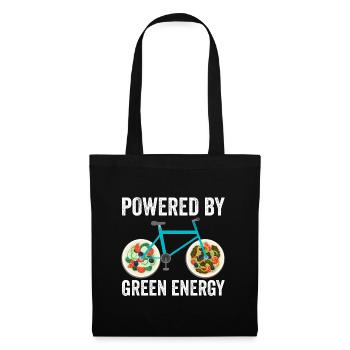 Cycliste - Propulsé par l’énergie verte - Sac en tissu - noir - Devant