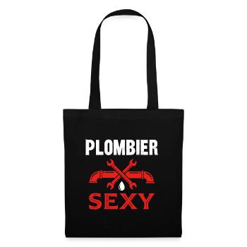 plombier sexy - Sac en tissu - noir - Devant