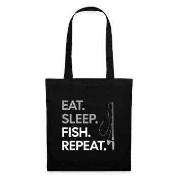 Angeln Lustiger Spruch Angler Fische Geschenk - Stoffbeutel - Schwarz - Vorne