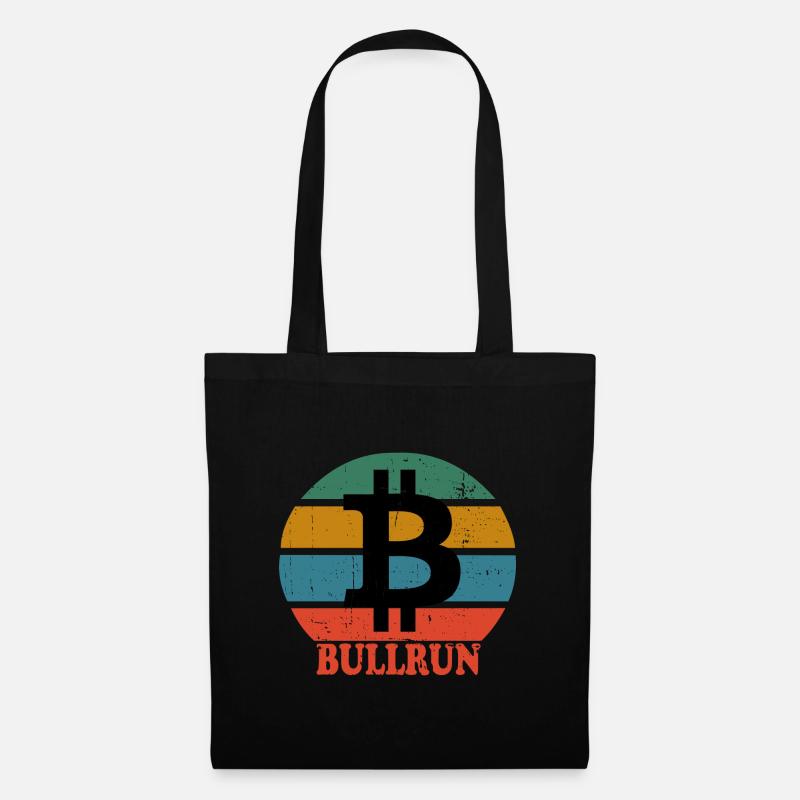 Retro Bitcoin Bullrun - Stoffbeutel - Schwarz