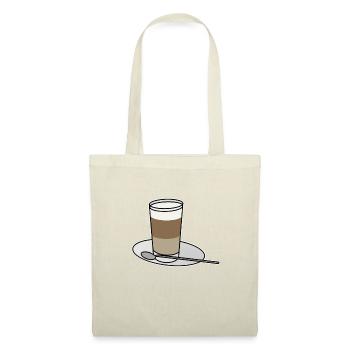 Latte Macchiato en verre cadeau de café - Sac en tissu - nature - Devant
