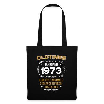 1973 Geboren Oldtimer Jung Geblieben Geburtstag - Stoffbeutel - Schwarz - Vorne