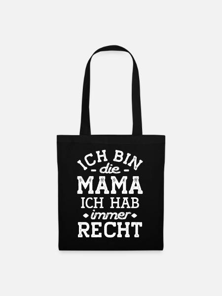 Mama weiß alles Mutter hat Recht Klugscheißer klug - Stoffbeutel - Schwarz
